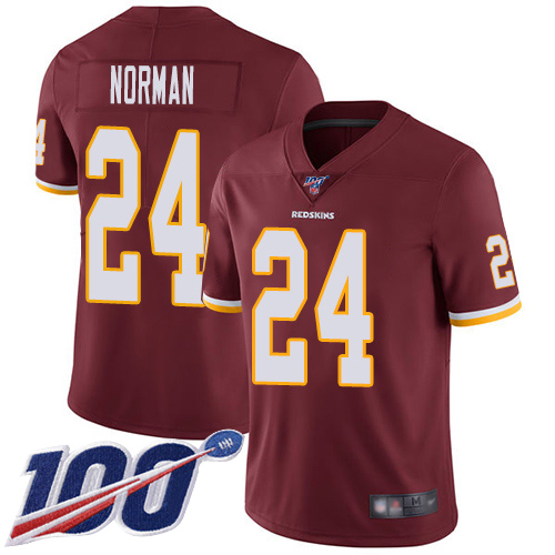 Washington Redskins Limited Burgundy Red Youth Josh Norman Home Jersey NFL Football #24 100th->youth nfl jersey->Youth Jersey
